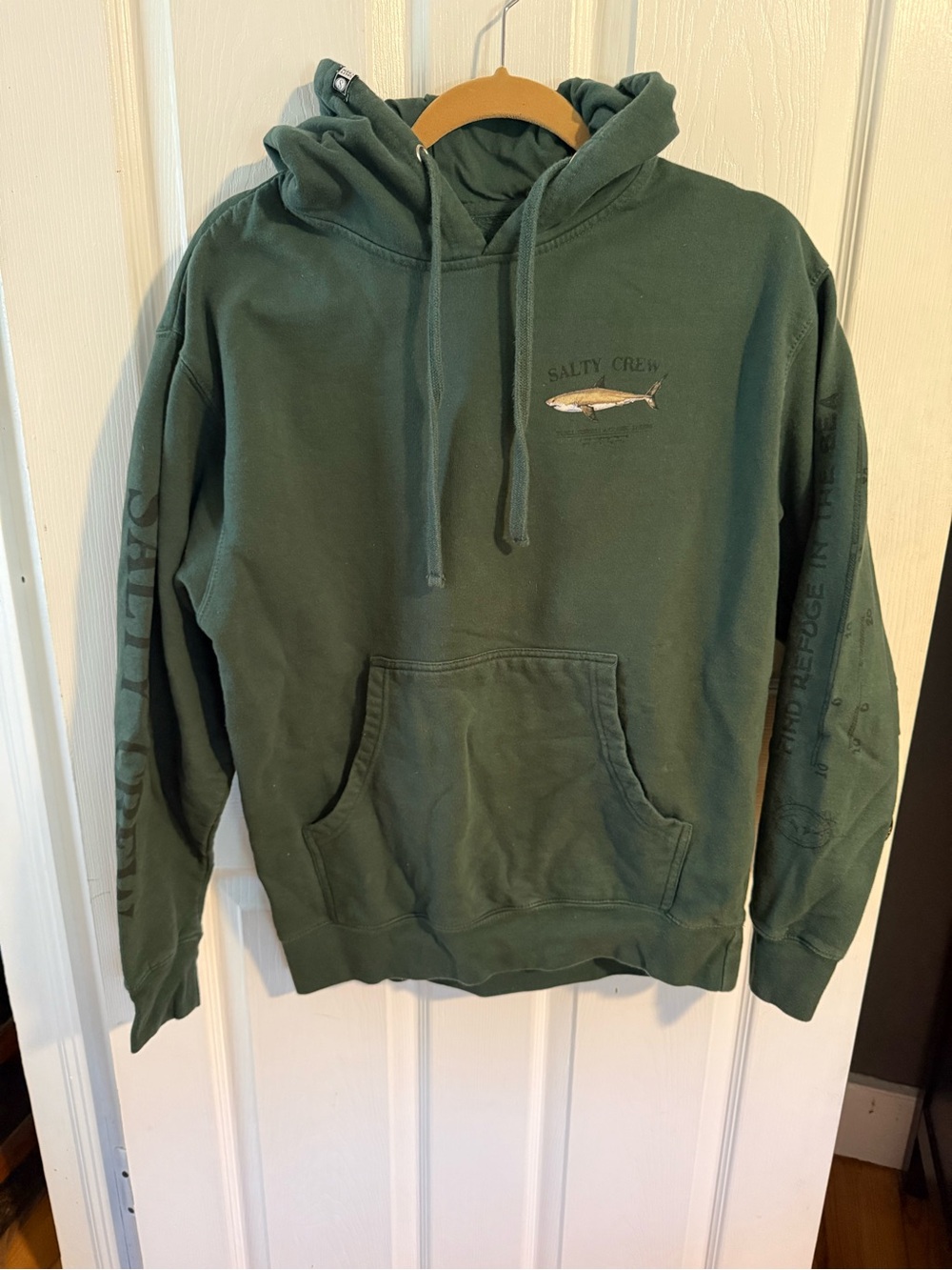 Salty Crew Men's Deep Green Fish Logo Hoodie